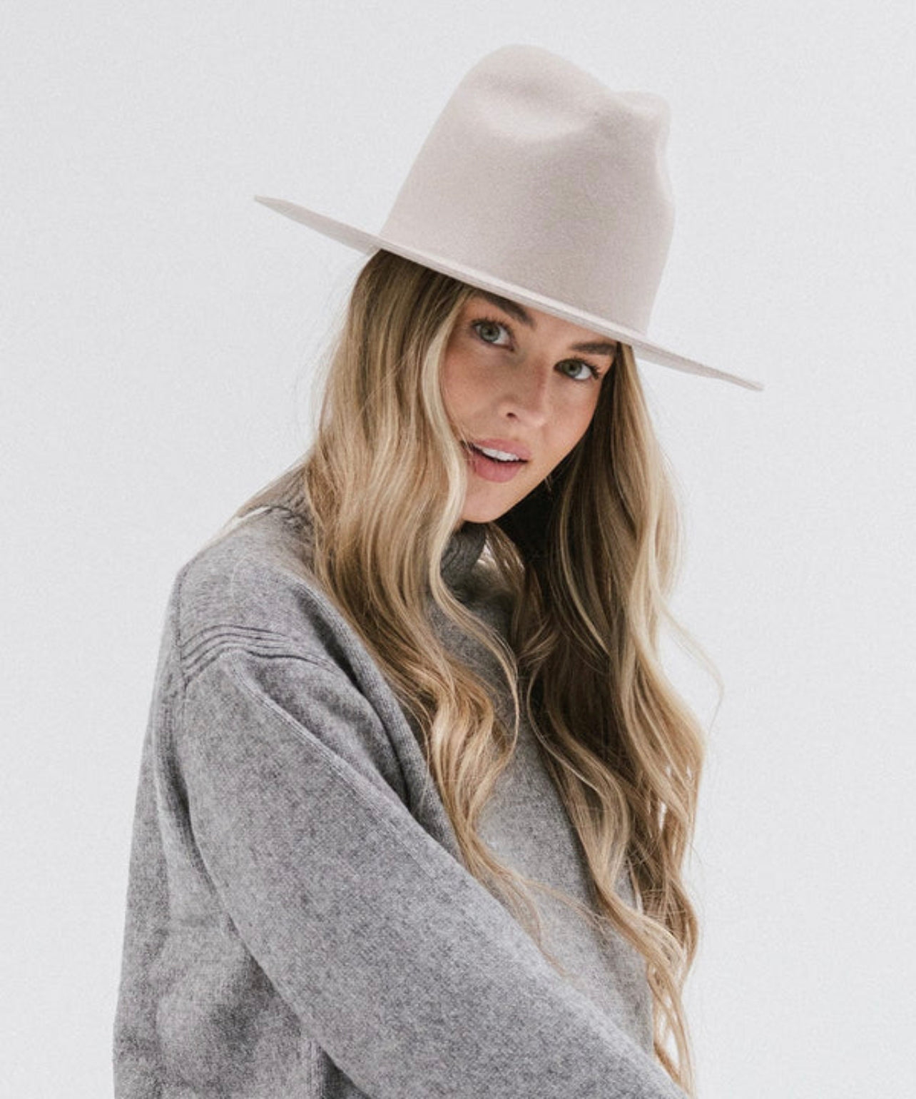 Gigi Pip Grey Felt Tall Fedora Hat Wes Fedora - Light Grey BLEMISHED main image 2