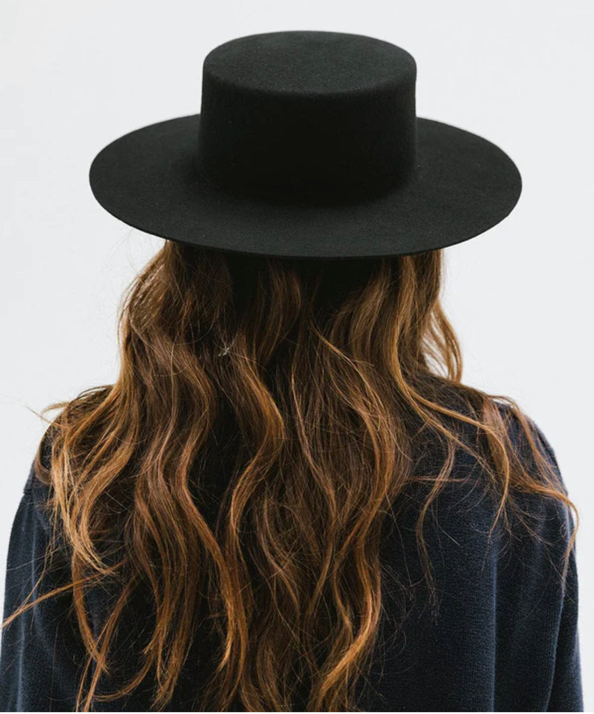 Dahlia Boater Hat Black