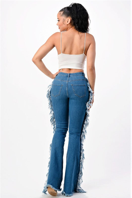 Lace Me Up Flare Jeans