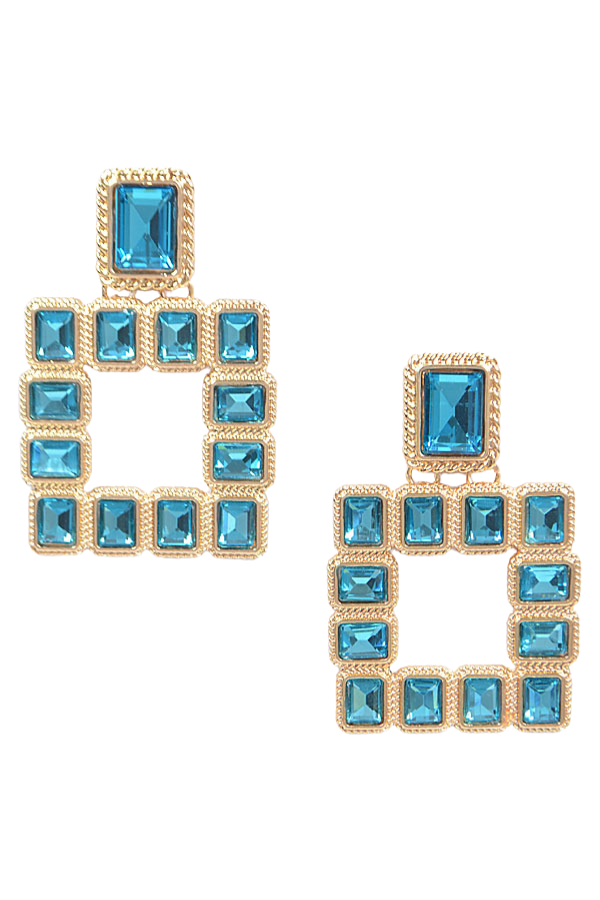 Gold Colored Jewel Gemstone Earrings