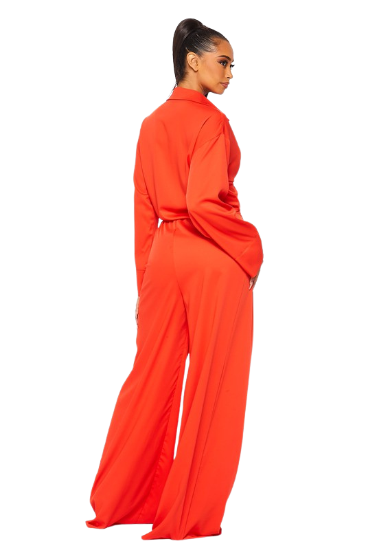 Orange Two-Piece Pant Set