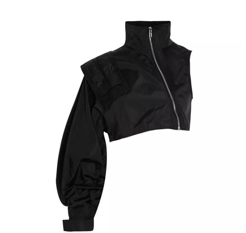 アウターその他 ROCKCAKE Coated Crop Hoodie Jacket Black RC24JK01400 Amazon.com: Women Black Metallic Top Rave Reflective Crop