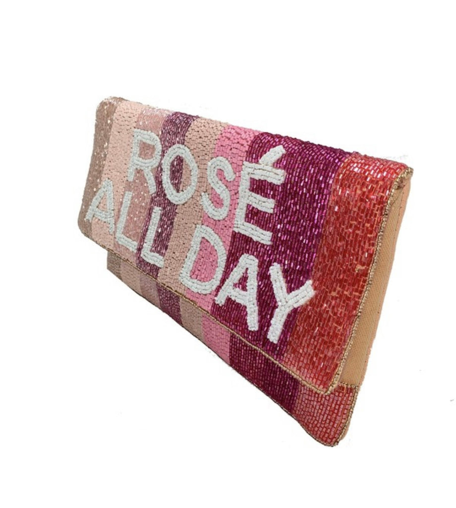 Rosé All Day Beaded Stripes Bag