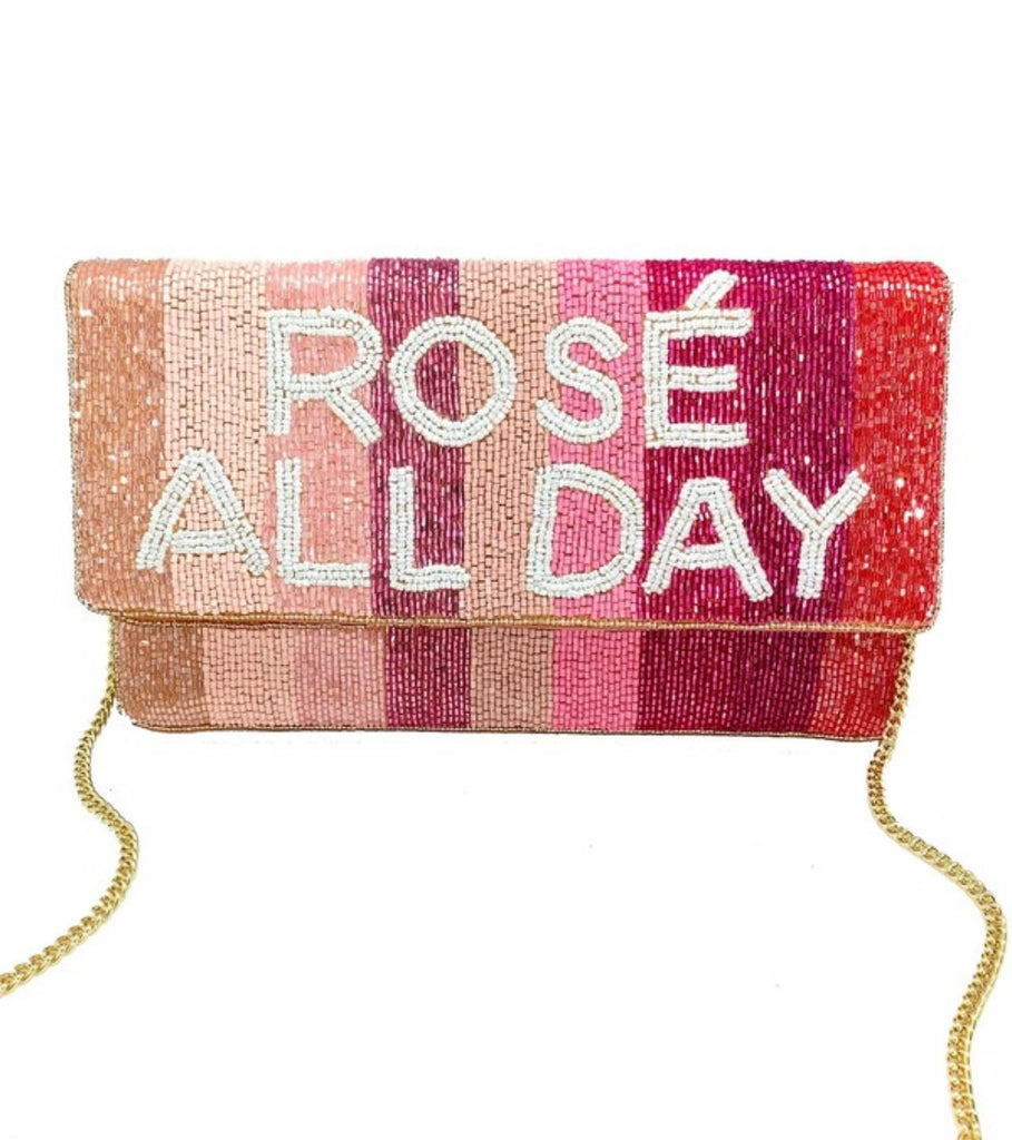 Rosé All Day Beaded Stripes Bag